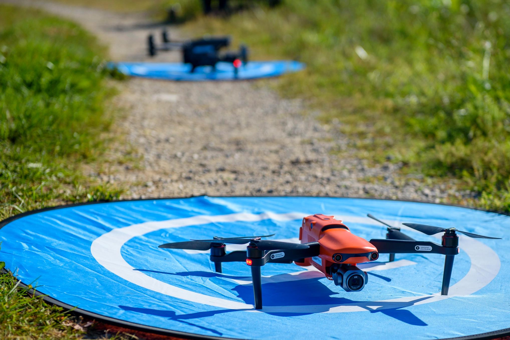 A drone on a landing pad