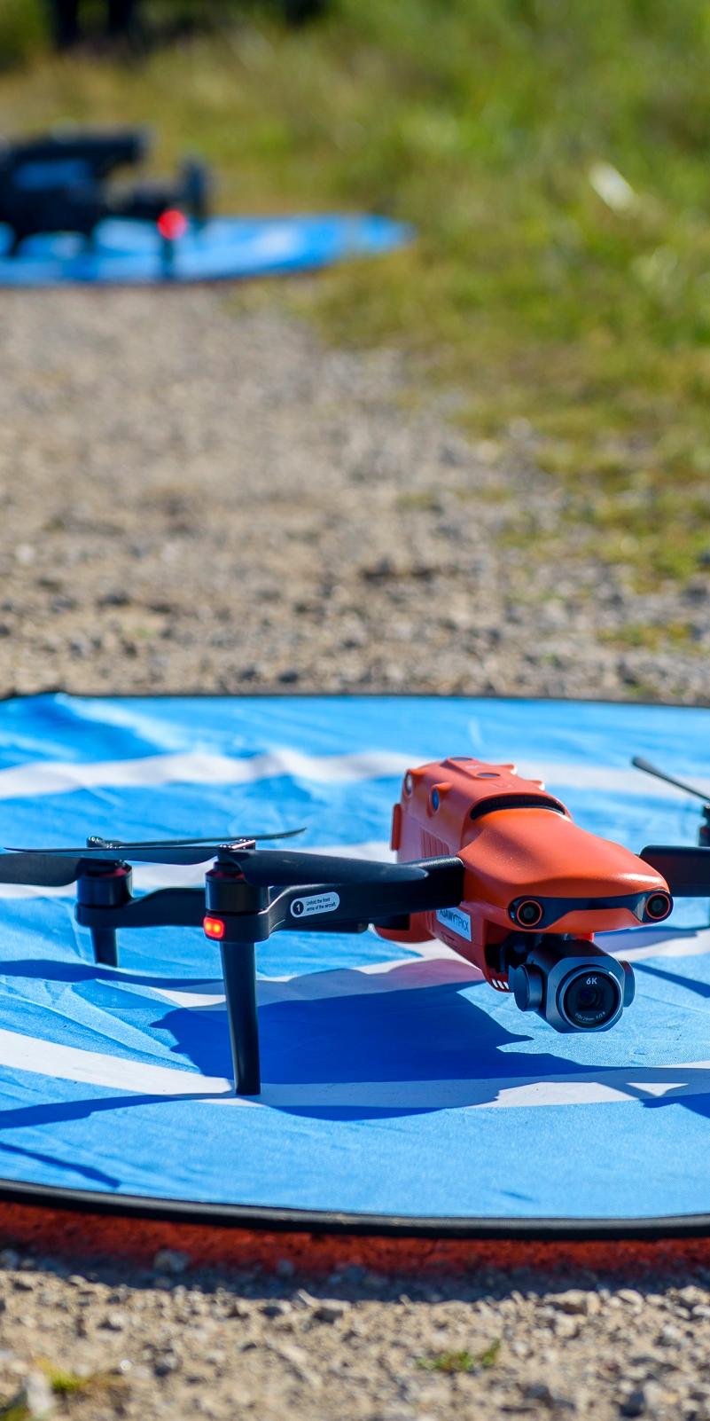 A drone on a landing pad