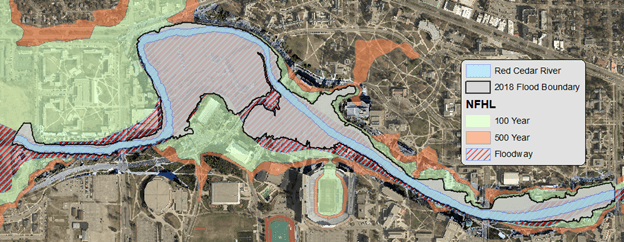 Map of flooded area from 2018